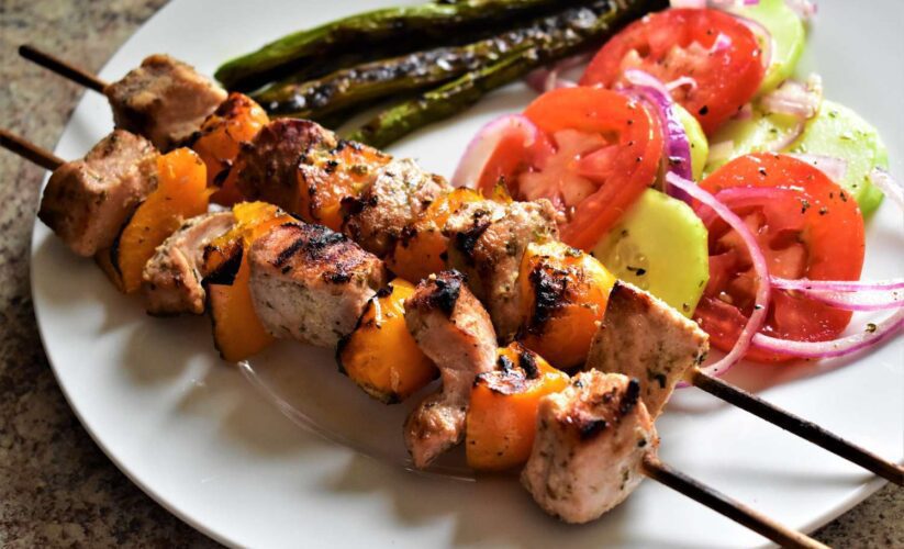 pork souvlaki skewers