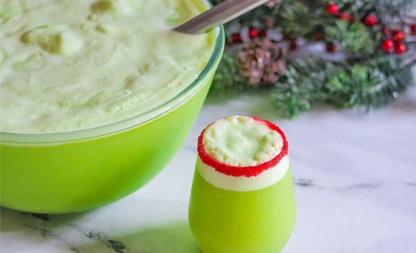 grinch punch in glass