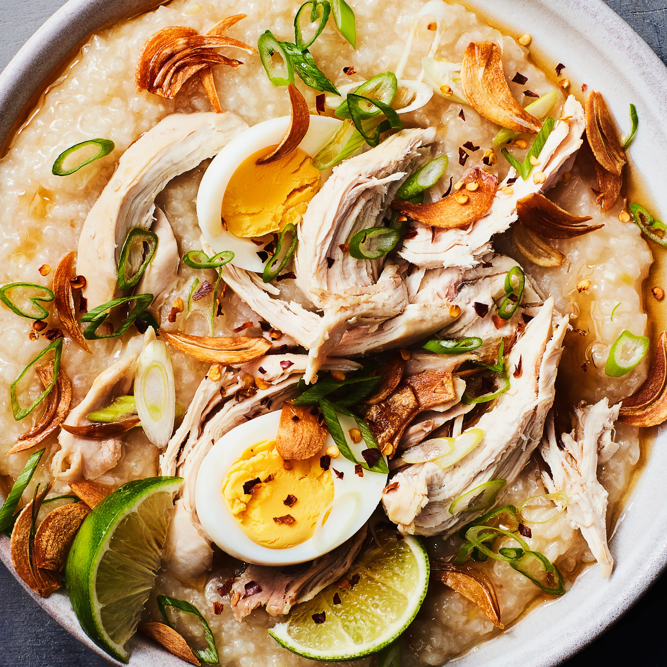 chicken arroz caldo bowl