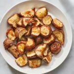 roasted jerusalem artichokes on tray