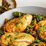 Lemony chicken lentils