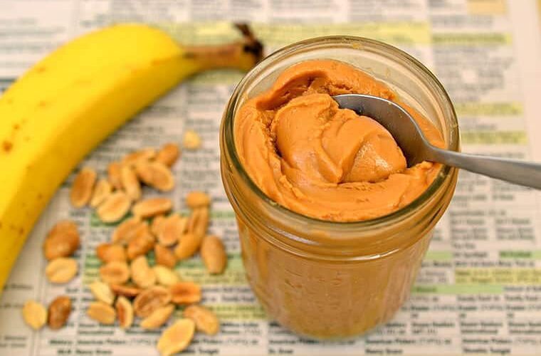homemade peanut butter in jar