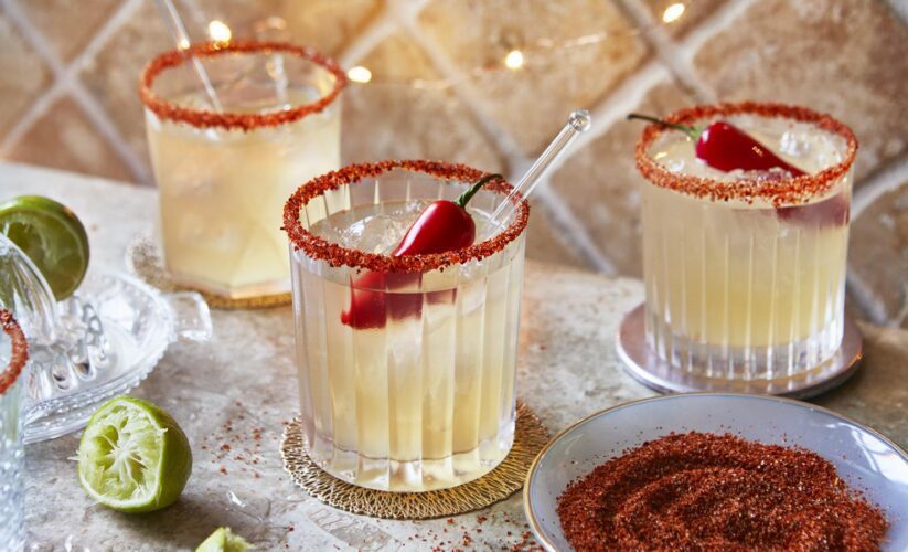 spicy margarita in glass
