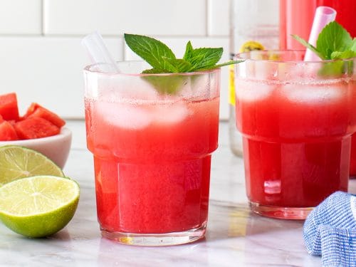 fresh watermelon juice in glass