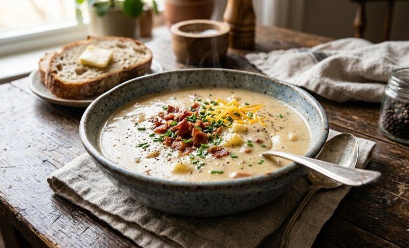 creamy potato soup bowl