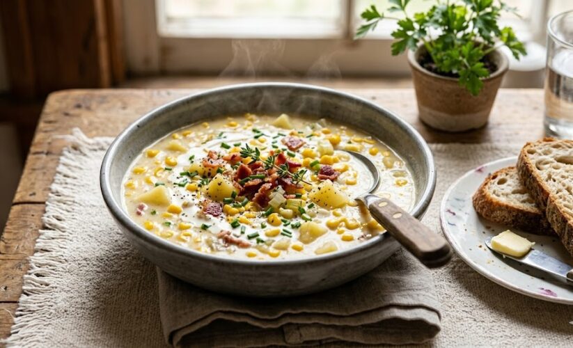corn chowder soup bowl