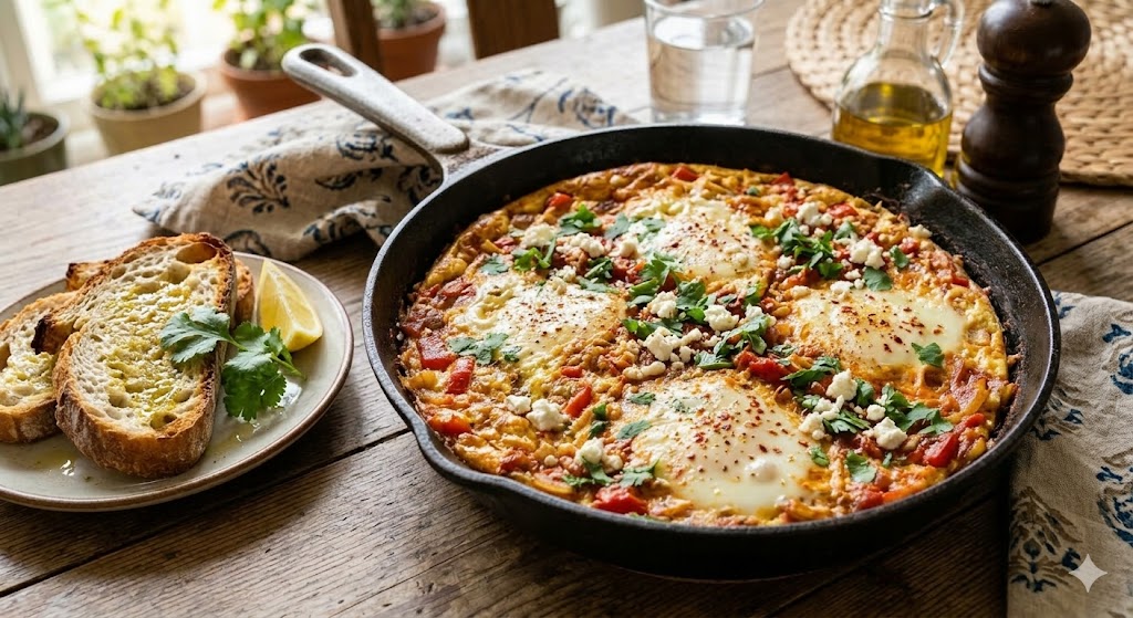 frittata slice with vegetables