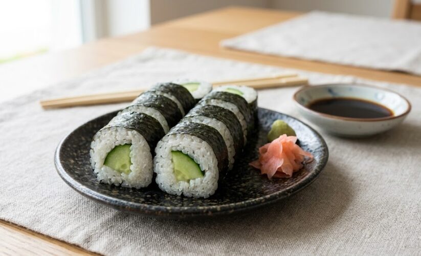 Cucumber Wrapped Sushi Roll