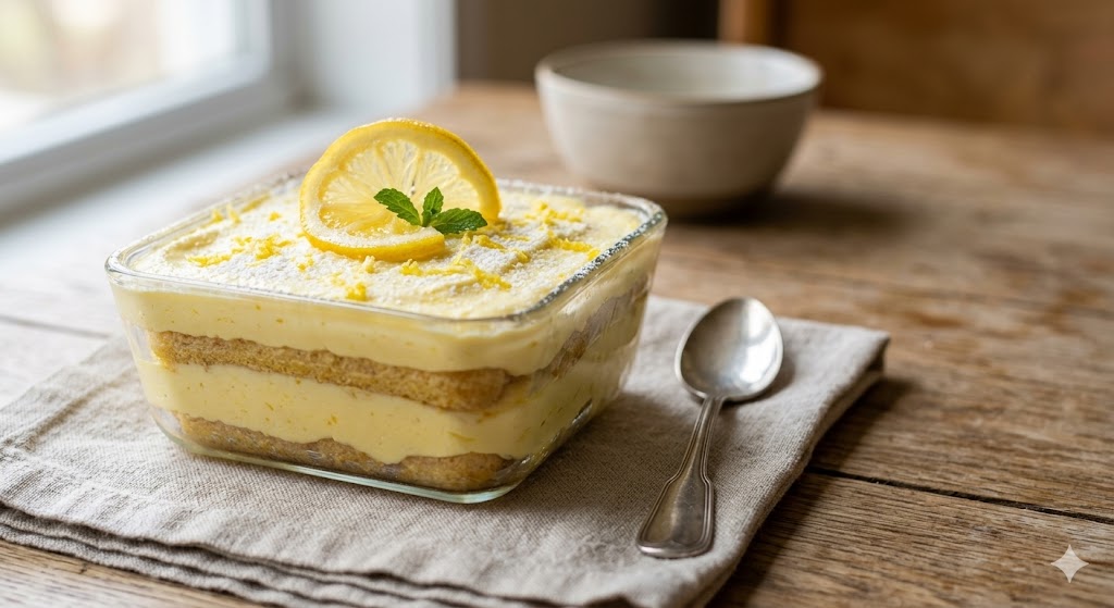 lemon tiramisu layered dessert