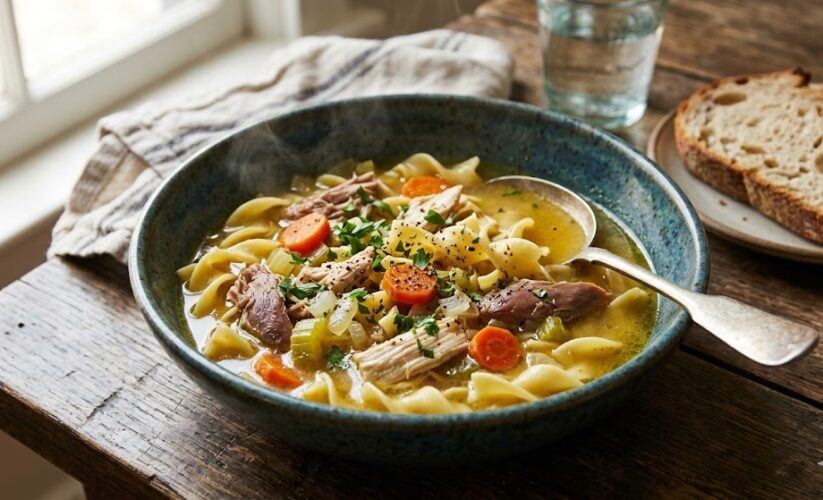chicken noodle soup bowl