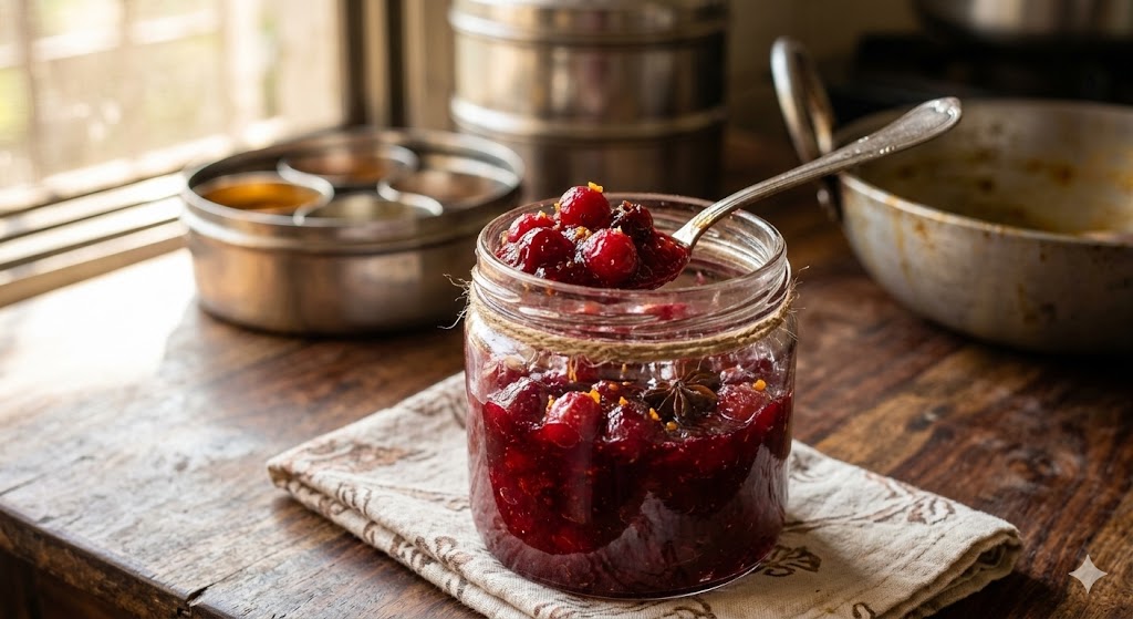 homemade cranberry sauce bowl