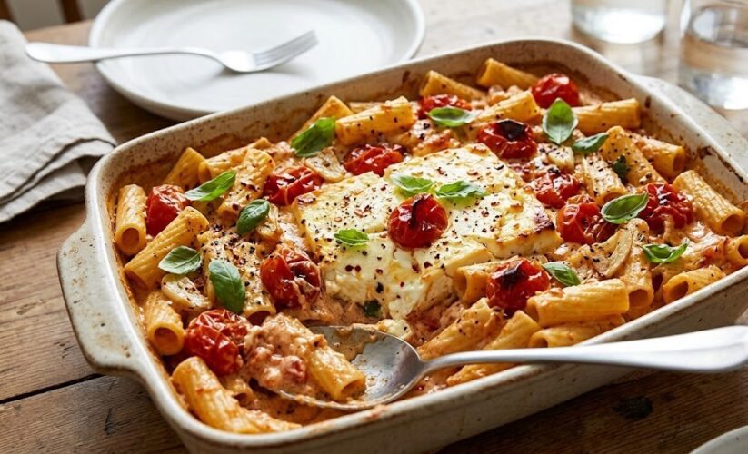 baked feta pasta dish