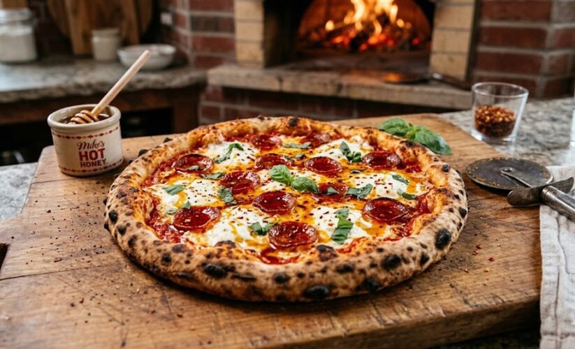 hot honey pizza pepperoni drizzle