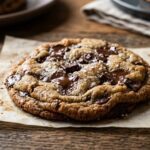 chewy brown butter chocolate chip cookies close up
