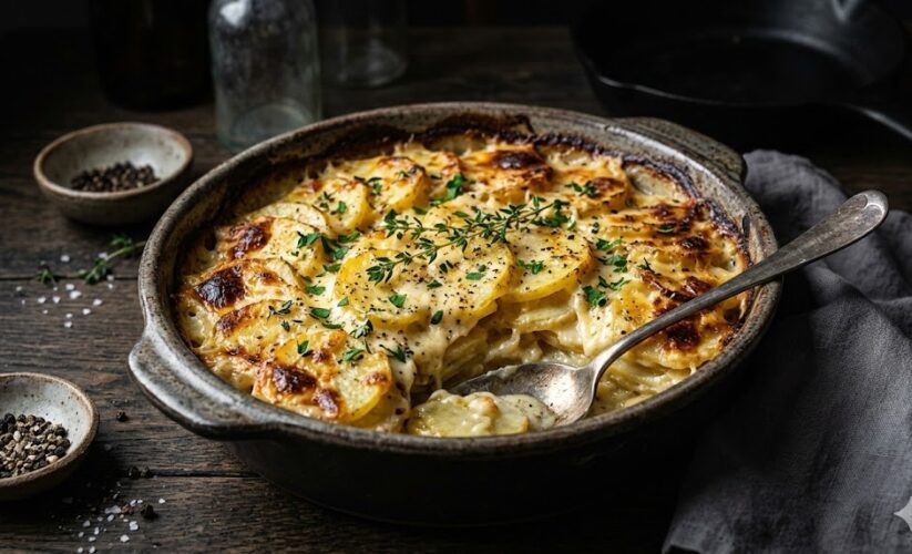Cheesy Scalloped Potatoes with Cream Sauce
