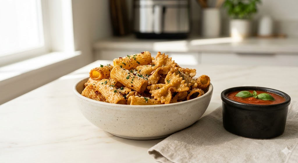 Make crispy air fryer pasta chips