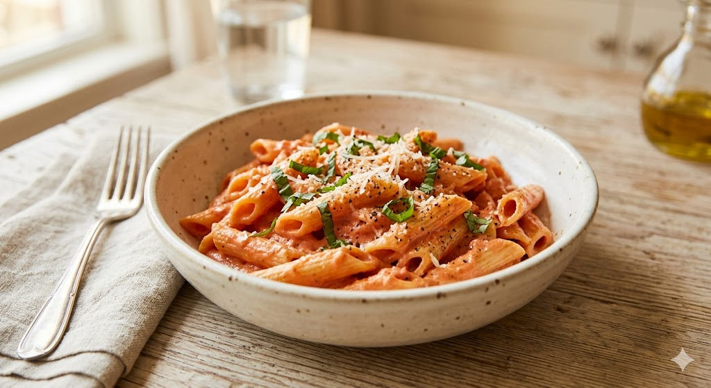 Make easy pink sauce pasta at home