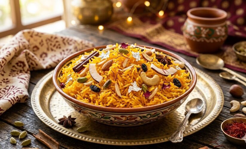 Meethe Chawal Recipe | Zarda Pulao (Indian Sweet Rice)