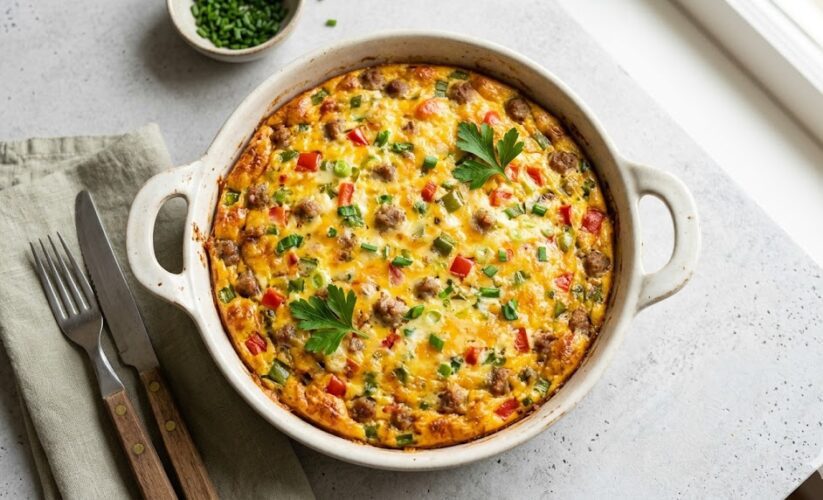 super easy egg casserole baked dish