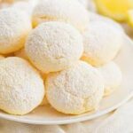 lemon meltaway cookies with glaze close up,