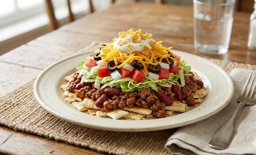 chicken haystacks with toppings bowl