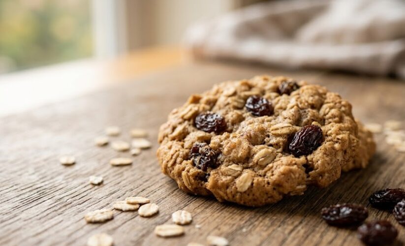 homemade oatmeal raisin cookies plate