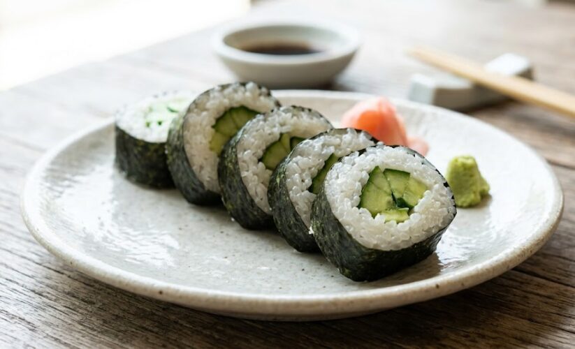 cucumber wrapped sushi roll recipe