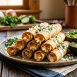 baked cream cheese chicken taquitos close up