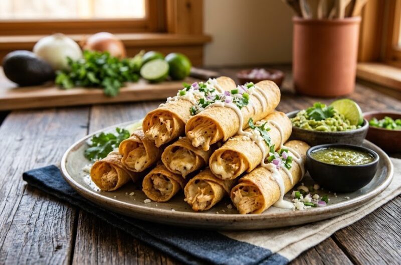 Baked Cream Cheese Chicken Taquitos