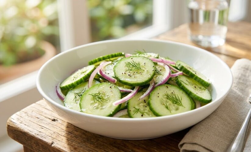 fresh cucumber salad with herbs