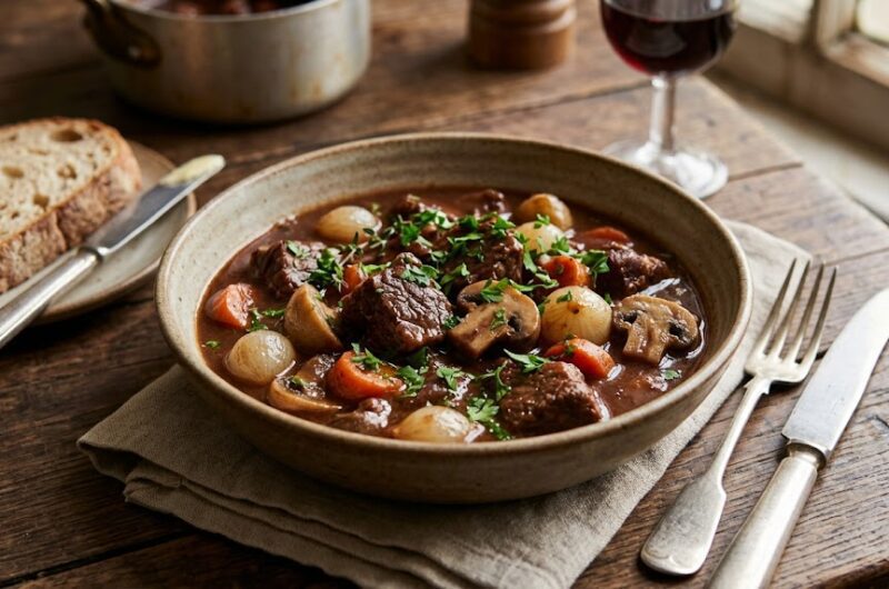Slow Cooker Beef Bourguignon