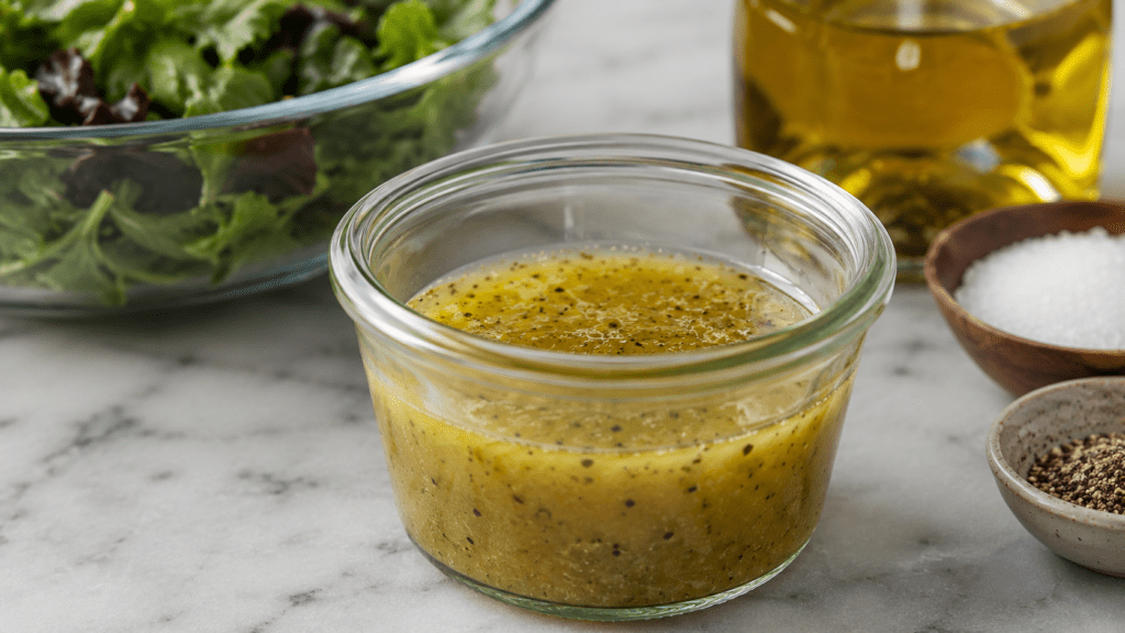 The Ina Garten Recipe I Have Memorized and Use at Least 3 Times a Week homemade salad dressing jar
