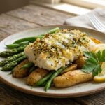 lemon garlic cod fillet plate