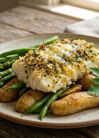 lemon garlic cod fillet plate