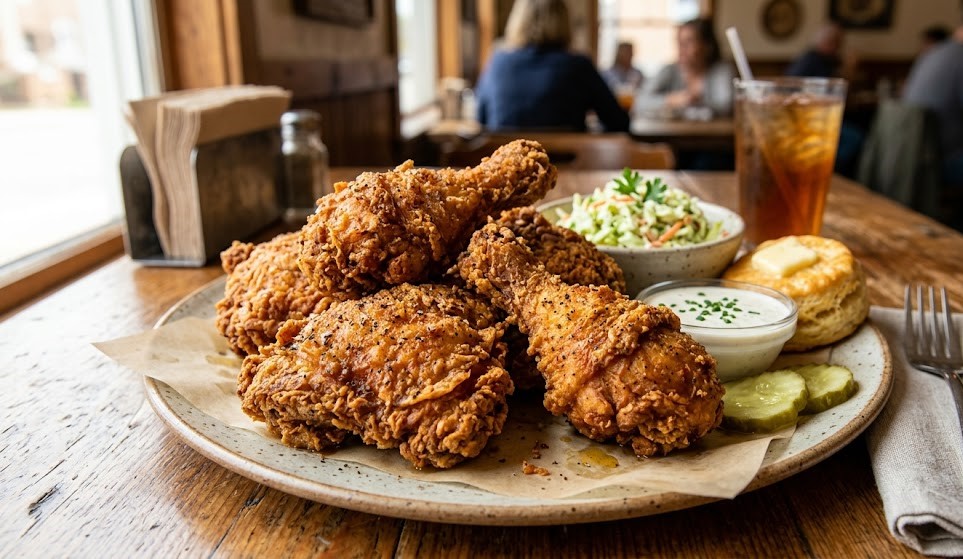 homemade fried chicken plate