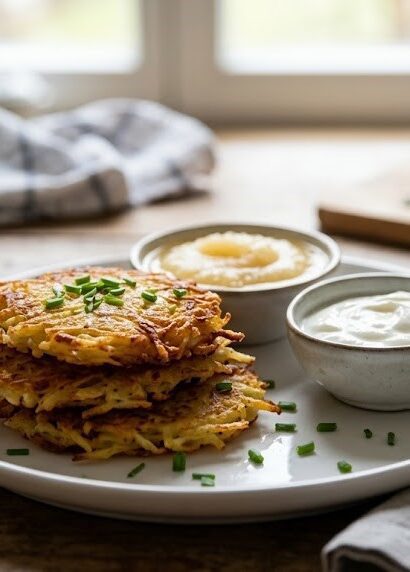 classic potato pancakes close up