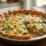 homemade quiche slice plate