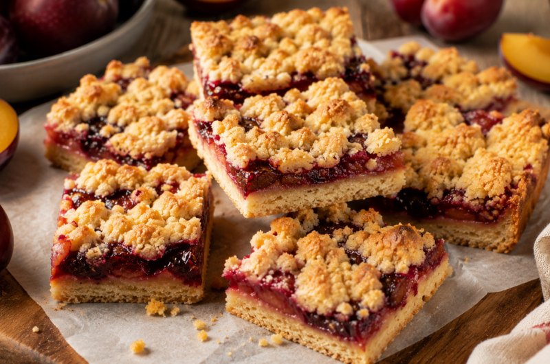 Easy Plum Crumble Bars