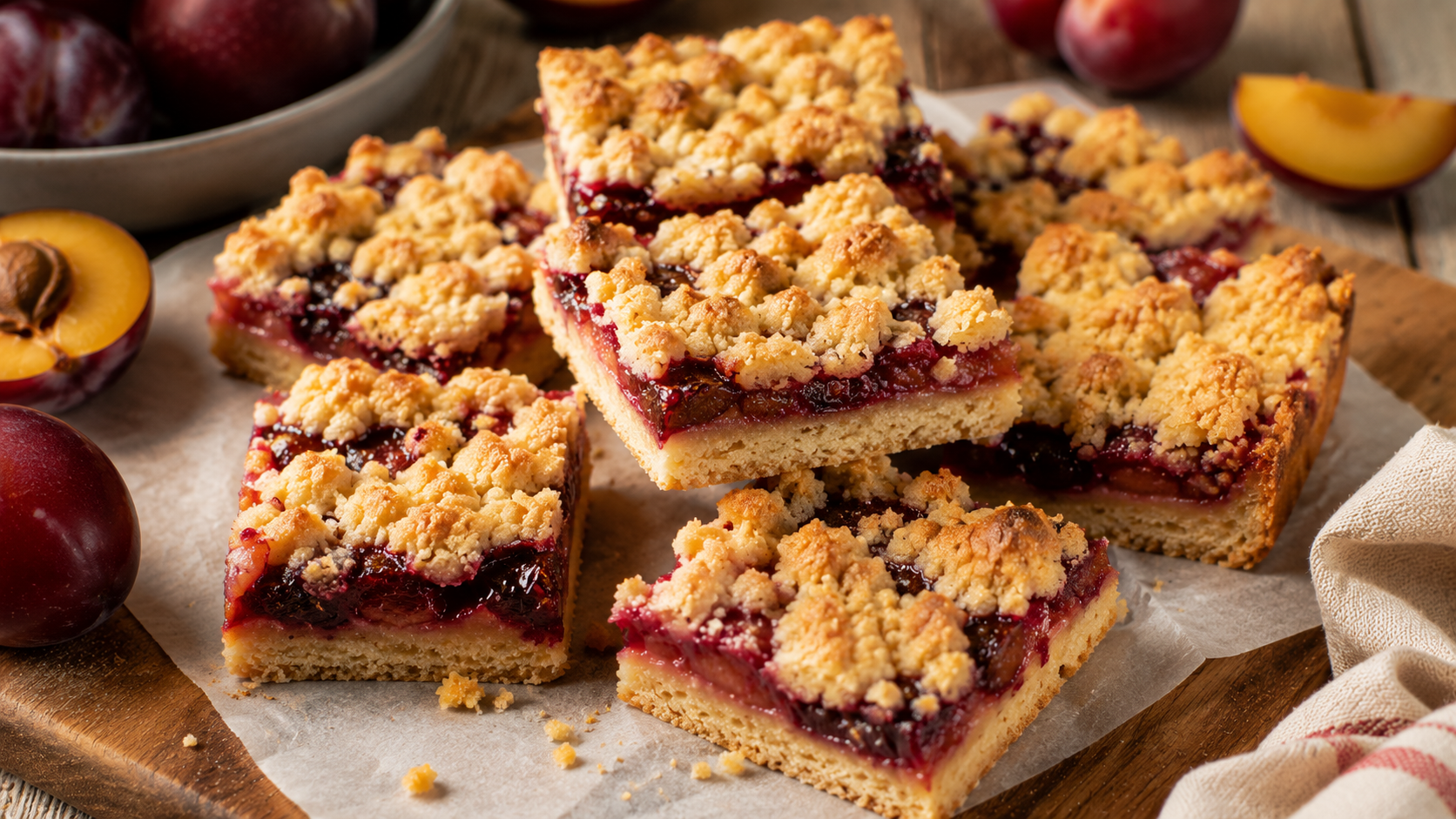 Easy Plum Crumble Bars