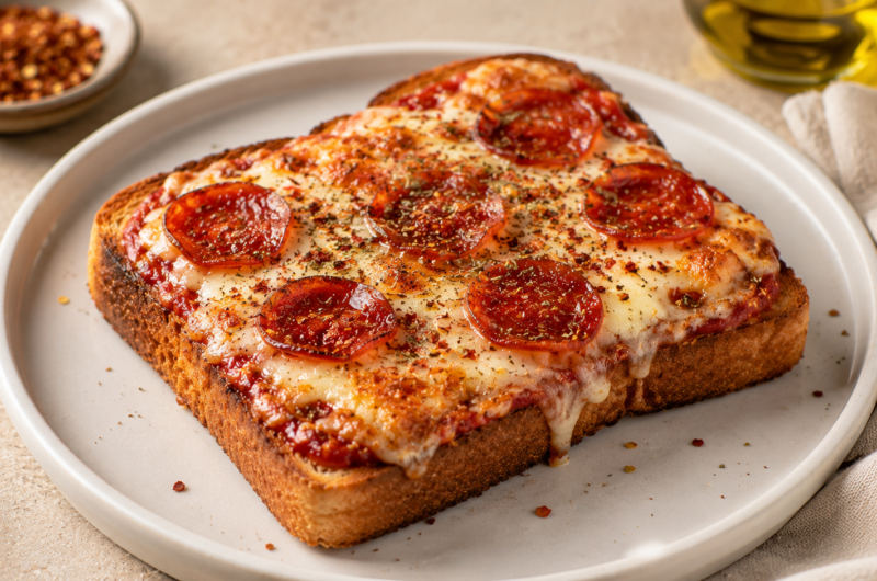 TikTok Pizza Toast (Hailey Bieber)