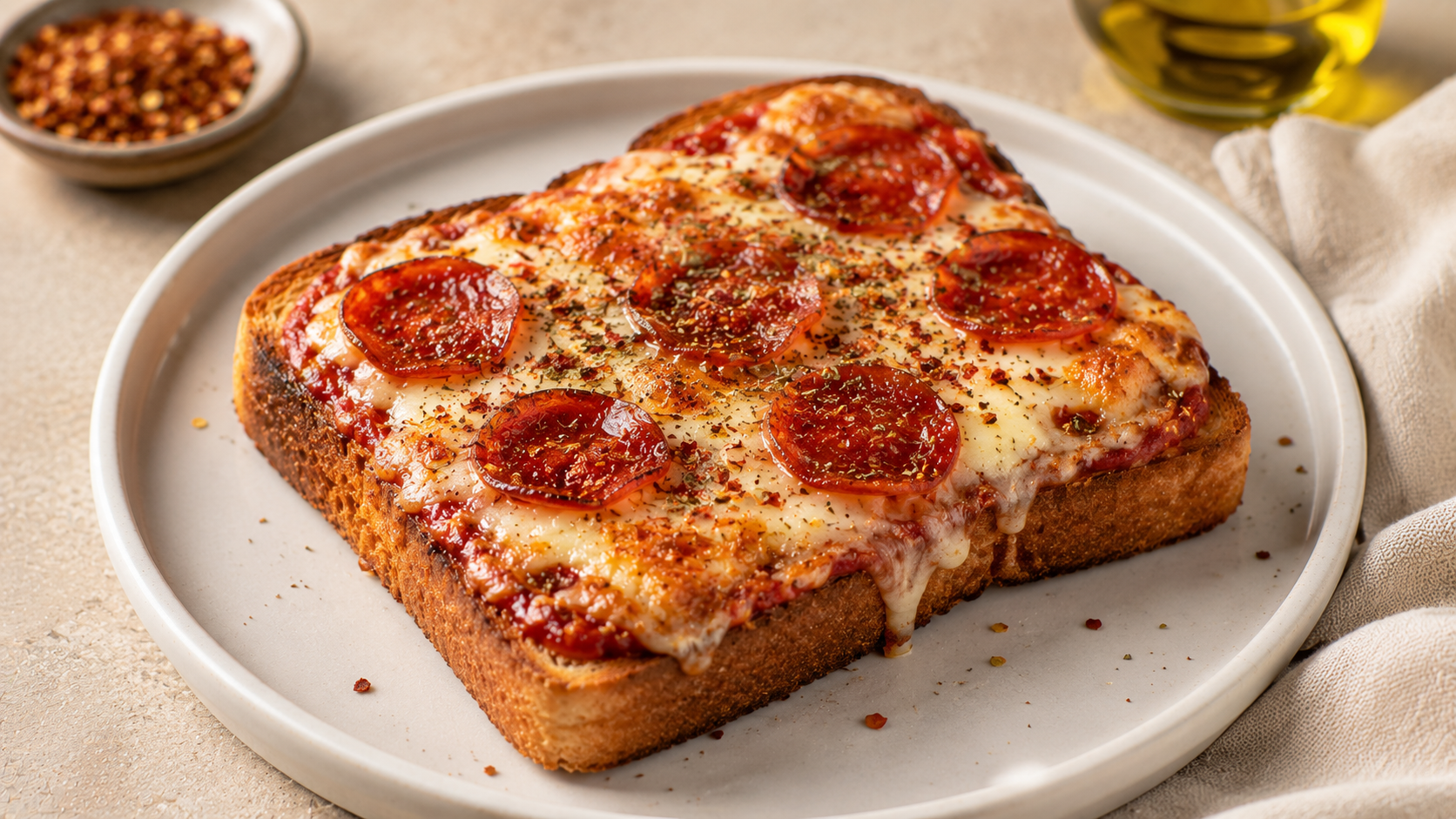TikTok Pizza Toast (Hailey Bieber)