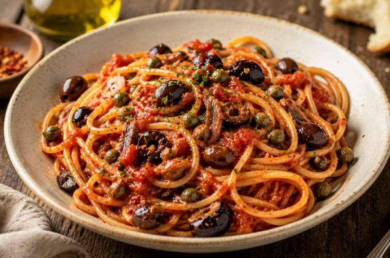 Jamie Oliver's 30 Minute Spaghetti Alla Puttanesca Recipe