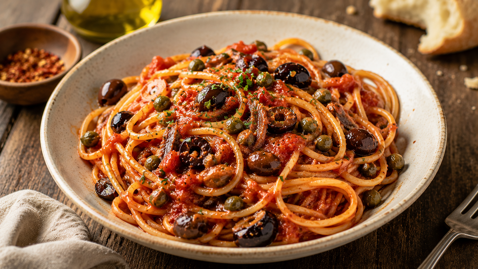 Jamie Oliver’s 30 Minute Spaghetti Alla Puttanesca Recipe