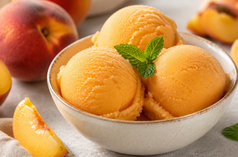 The Best Peach Sorbet Without Ice Cream Maker
