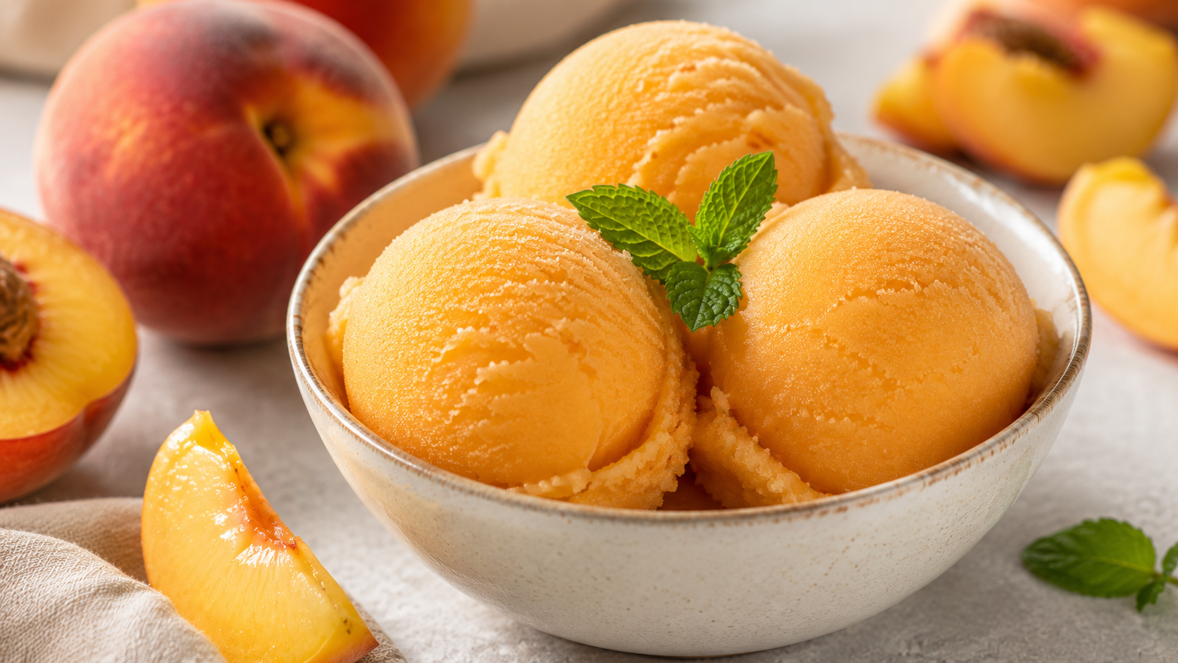 The Best Peach Sorbet Without Ice Cream Maker