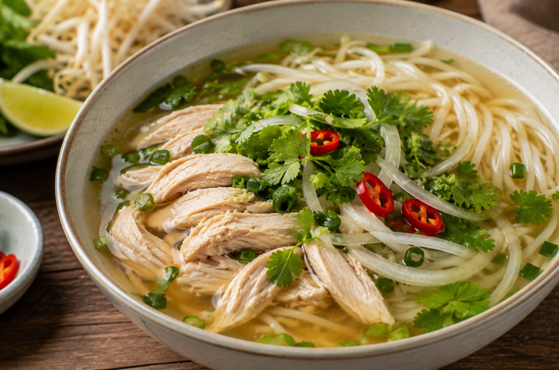 Vietnamese Chicken Noodle Soup (Phở Gà)