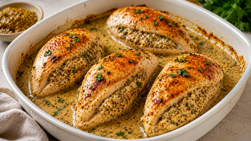 Mustard stuffed chicken