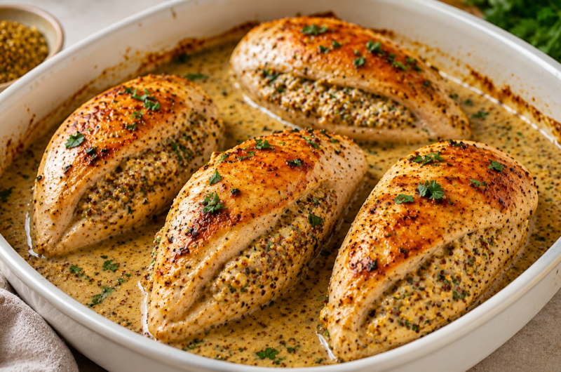 Mustard stuffed chicken