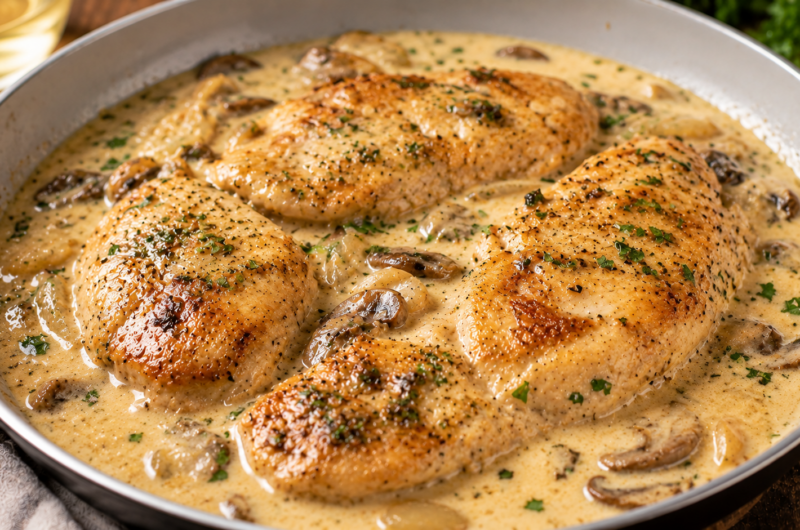 Chicken in white wine sauce