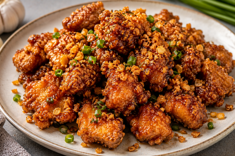 Crunchy garlic chicken
